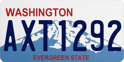 WA license plate AXT1292