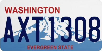 WA license plate AXT1308