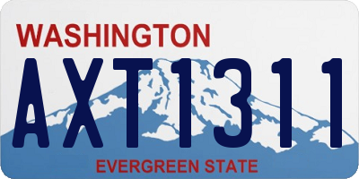 WA license plate AXT1311