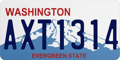 WA license plate AXT1314