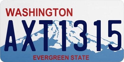 WA license plate AXT1315