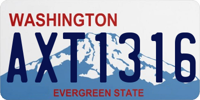WA license plate AXT1316