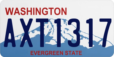 WA license plate AXT1317
