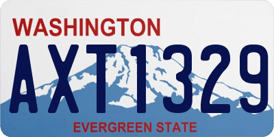 WA license plate AXT1329