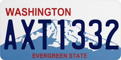 WA license plate AXT1332