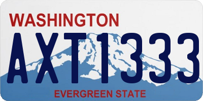 WA license plate AXT1333