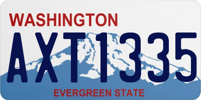 WA license plate AXT1335