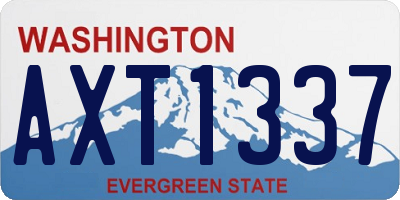WA license plate AXT1337
