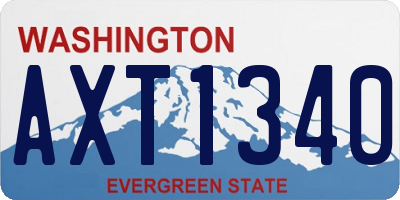 WA license plate AXT1340