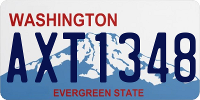 WA license plate AXT1348