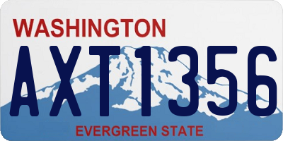 WA license plate AXT1356