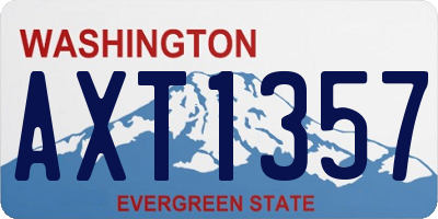 WA license plate AXT1357