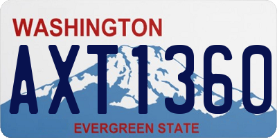 WA license plate AXT1360