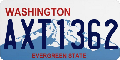 WA license plate AXT1362