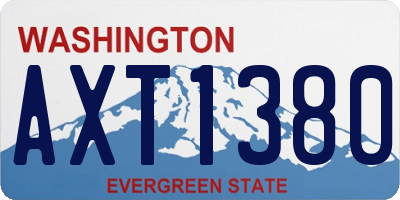 WA license plate AXT1380