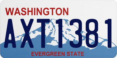 WA license plate AXT1381