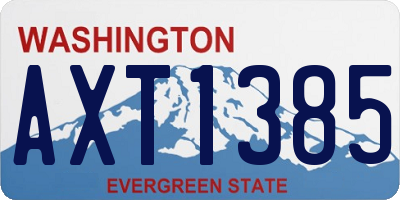 WA license plate AXT1385