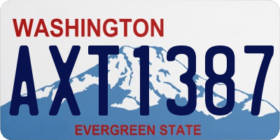WA license plate AXT1387