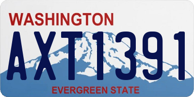 WA license plate AXT1391