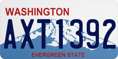 WA license plate AXT1392