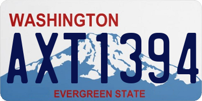 WA license plate AXT1394