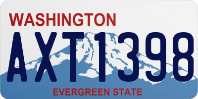 WA license plate AXT1398