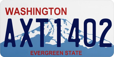 WA license plate AXT1402