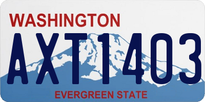 WA license plate AXT1403