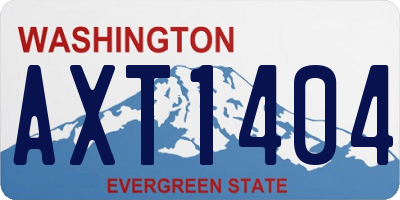 WA license plate AXT1404