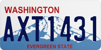 WA license plate AXT1431