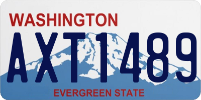 WA license plate AXT1489