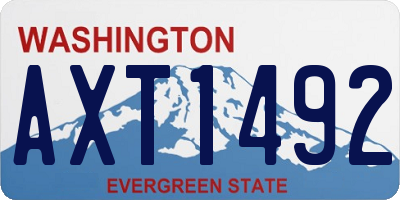 WA license plate AXT1492