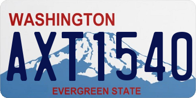 WA license plate AXT1540