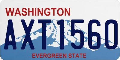 WA license plate AXT1560