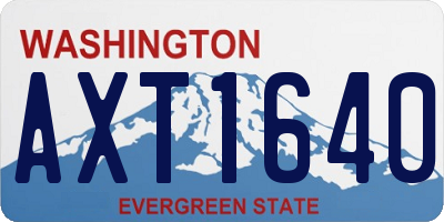 WA license plate AXT1640