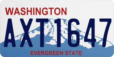 WA license plate AXT1647
