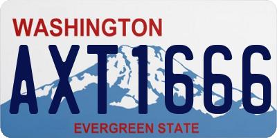 WA license plate AXT1666