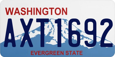 WA license plate AXT1692