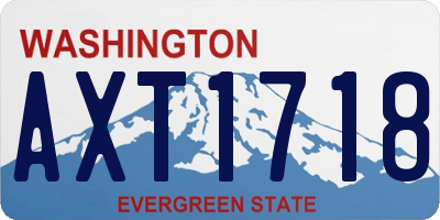 WA license plate AXT1718