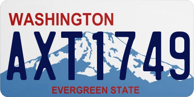 WA license plate AXT1749