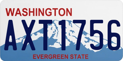 WA license plate AXT1756