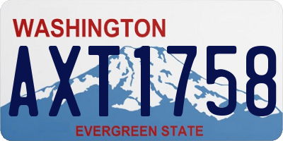 WA license plate AXT1758