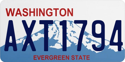 WA license plate AXT1794