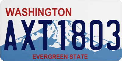 WA license plate AXT1803
