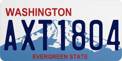 WA license plate AXT1804