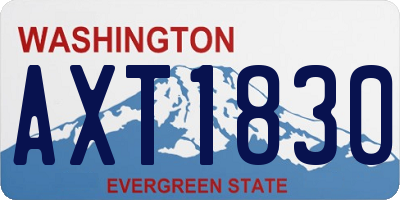WA license plate AXT1830