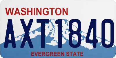 WA license plate AXT1840