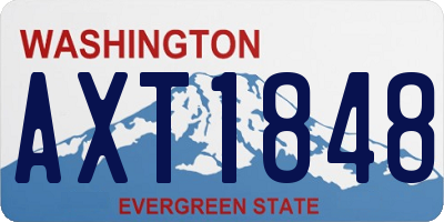 WA license plate AXT1848