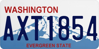 WA license plate AXT1854