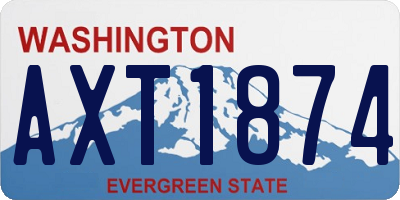 WA license plate AXT1874